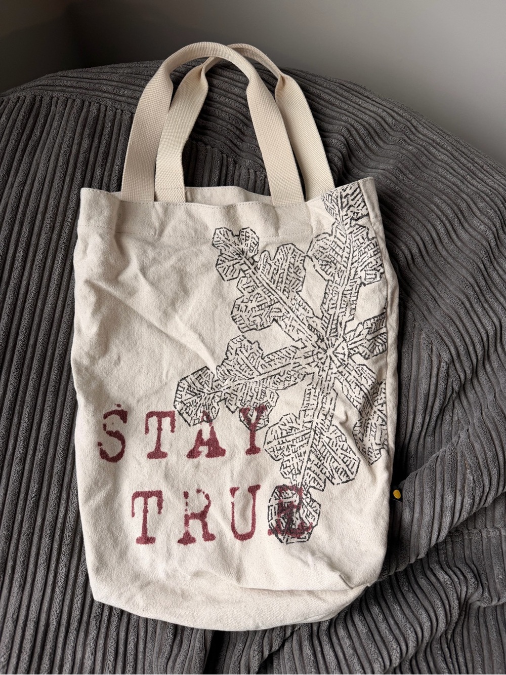 Life is Good "Stay True" Snowflake Canvas Tote Bag
